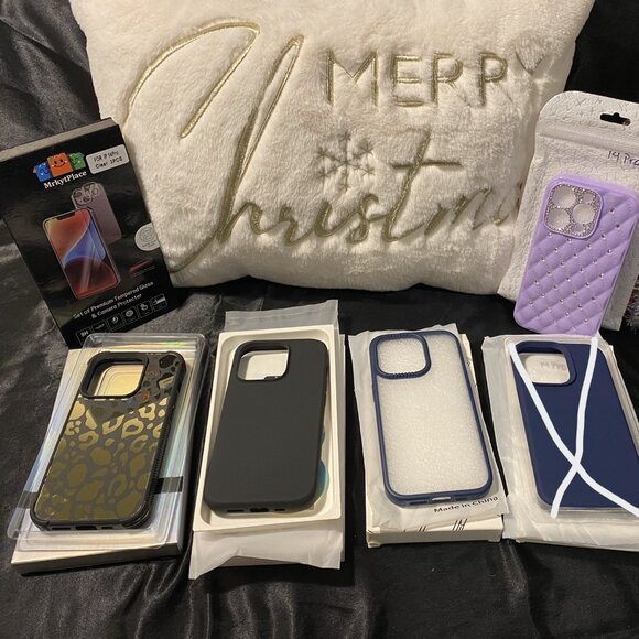 iPhone 14 Pro Phone Case or Screen Protector-Purple, Blue, Clear, Black, Chettah - Picture 1 of 6